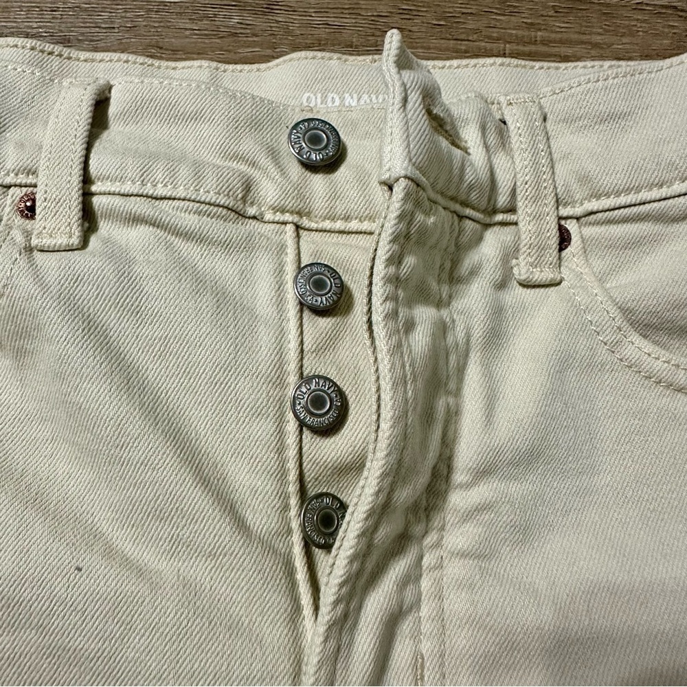 Old Navy Beige Sky High A Line Jean Shorts - Picture 3 of 5